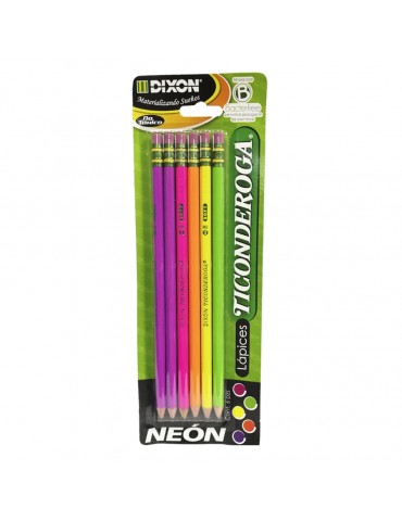 LAPIZ TICONDEROGA NEON BLC/6PZ 52300      X/12