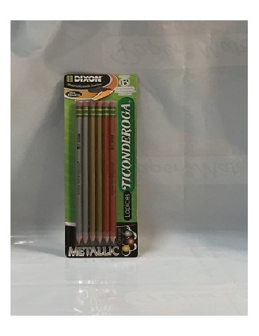 LAPIZ TICONDEROGA METALLIC BLC/6PZ 52297     X/12