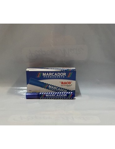 MARCADOR BACO PLASTICO AZUL C/12PZ      X/24