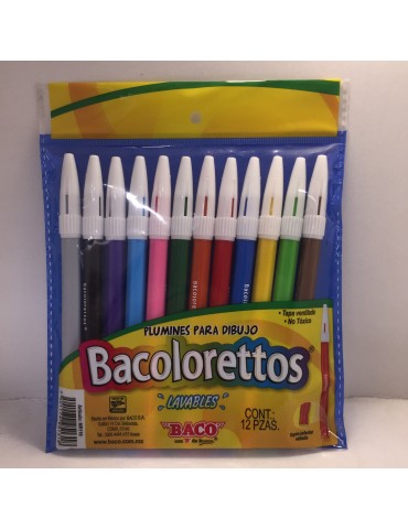 PLUMONES BACOLORETTOS C/12PZ      X/50