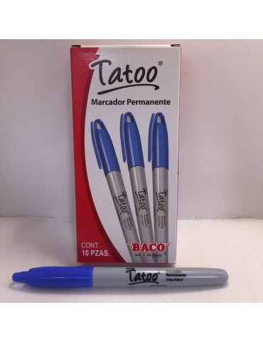 PLUMONES BACO TATTO AZUL C/10PZ     X/20