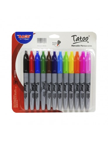 PLUMONES BACO TATTO SURTIDO C/12PZ     X/20
