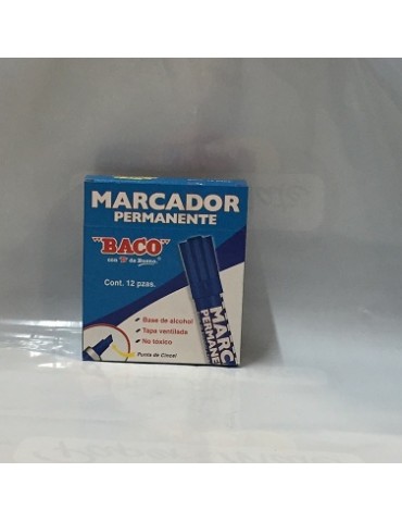 MARCADOR BACO ALUMINIO AZUL C/12PZ      X/12
