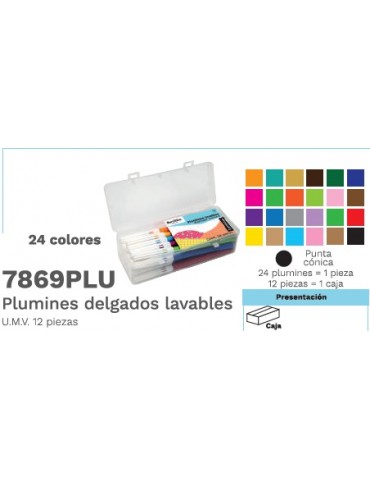 PLUMONES BARRILITO LAVABLES C/24PZ 7869PLU     X/40