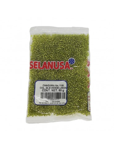 CHAQUIRA SELANUSA 11/0 VERDE LIMON 50GRS PZA X/20