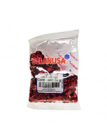 LENTEJUELA SELANUSA ROJO 104 BOLSITA 20GRS        X/25