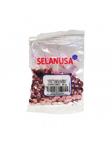 LENTEJUELA SELANUSA ROSA 109-M BOLSITA 20GRS        X/25