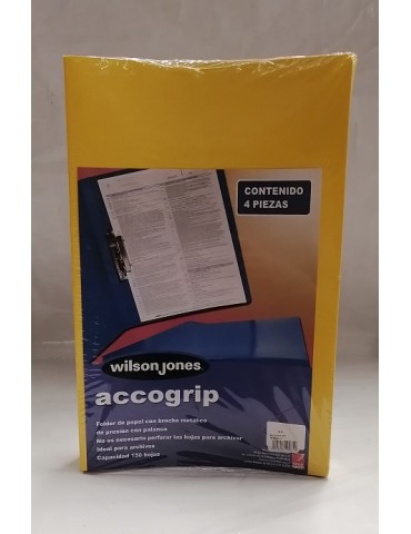 FOLDER C/PALANCA ACCO WILSON T/OF AMARILL C/4PZ     X/12