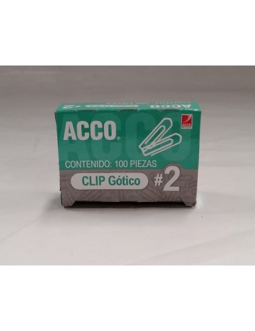 CLIP ACCO GOTICO  2 C/100PZ  P1690  X/100