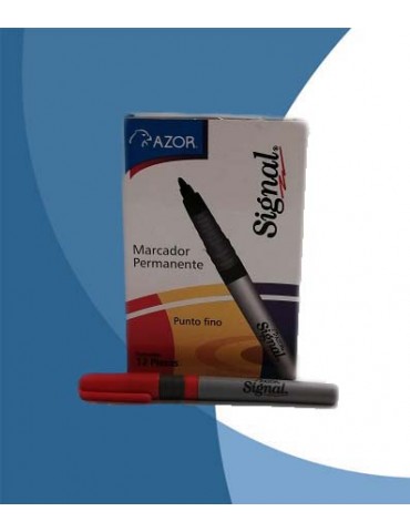 MARCADOR SIGNAL AZOR FINO ROJO C/12PZ     X/12
