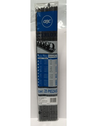 ARILLOS DE PLASTICO ACCO GBC NEGRO  3/8 C/25PZ     X/10