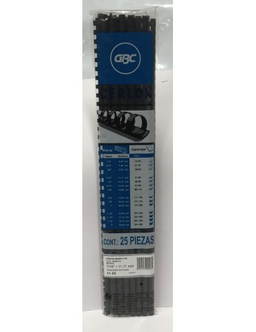 ARILLOS DE PLASTICO ACCO GBC NEGRO  7/16 C/25PZ M080254     X/10
