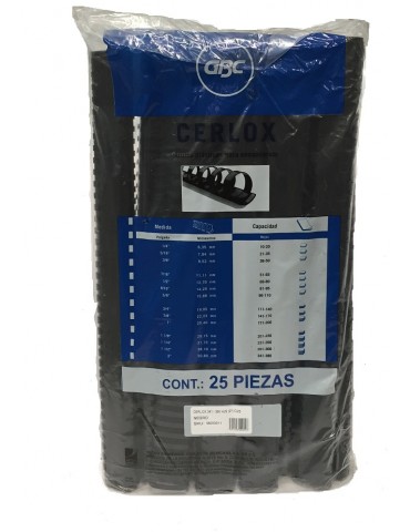 ARILLOS DE PLASTICO GBC CERLOX NEGRO 2 C/25PZ     X/5