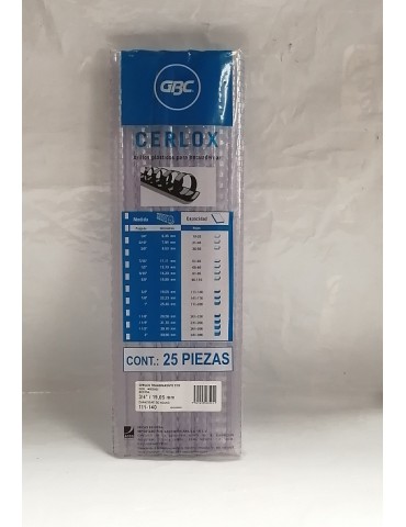ARILLOS DE PLASTICO ACCO GBC TRANSP 19.05MM C/25PZ 4002665   X/10