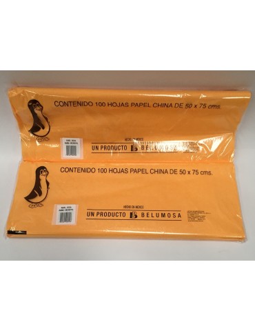 PAPEL CHINA AMARILLO HUEVO C/100     X/10