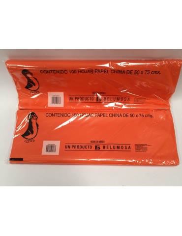 PAPEL CHINA NARANJA C/100     X/10