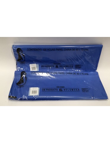 PAPEL CHINA AZUL REY C/100     X/10