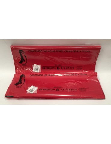 PAPEL CHINA ROJO NAVIDAD C/100         X/10