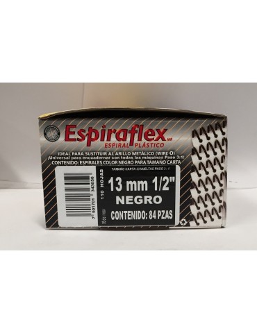 ESPIRAL PLASTICO BOFLEX ESPIRAFLEX NEGRO 13MM 1/2 C/84PZ