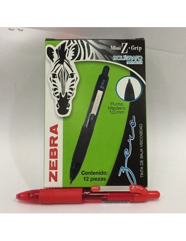 BOL. ZEBRA MINI Z-GRIP ROJO C/12PZ 7907-02