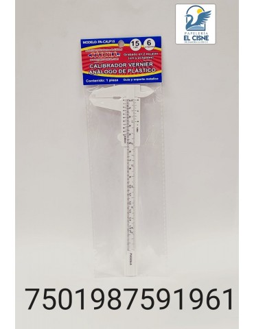 REGLA VERNIER PASCUA PLASTICA 15CM     X/100