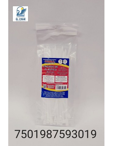 CINCHOS DE PLASTICO PASCUA TRANSP 15CM      X/50