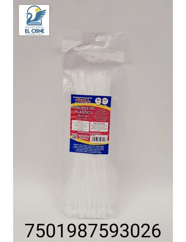 CINCHOS DE PLASTICO PASCUA TRANSP 20CM      X/50