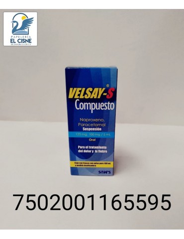 VELSAYS SUSPENCION NAPROXENO/PARACETAMOL 125MG 5ML