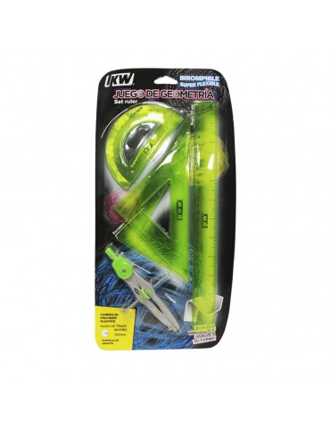 JUEGO GEOMETRICO IKW SET RULER IRROMPIBLE 631     X/72