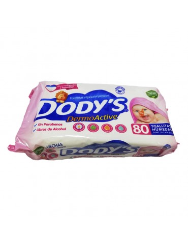 TOALLAS HUMEDAS DODYS ROSA C/80PZ    X/12