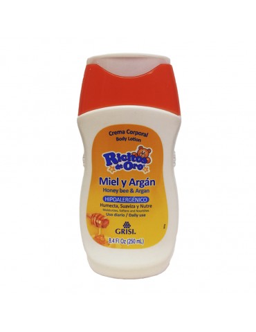 CREMA CORPORAL RICITOS MIEL Y ARGAN 250ML     X/12