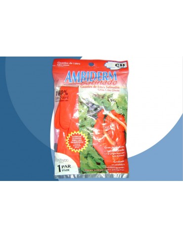 GUANTES AMBIDERM SATINADO ROJO CHICO     X/120
