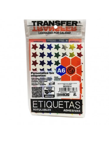 ETIQUETA ADH:TRANSFER ESTRELLA CHICA SURTIDA C/189PZ      X/360