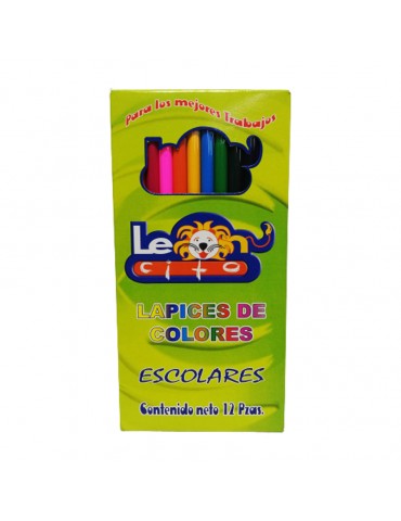 COLORES LEONCITO ESCOLARES 12 LARGOS     X/100