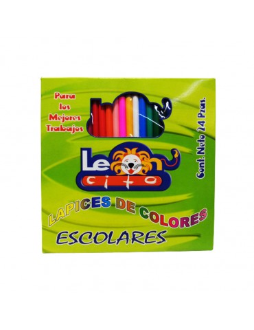 COLORES LEONCITO ESCOLARES 24 LARGOS     X/50