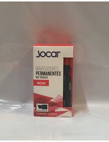 MARCADOR JOCAR PERMANENTE ROJO C/12PZ       X/24