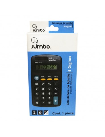 CALCULADORA JUMBO BOLSILLO 8 DIG BLC/1PZ 772J    X/400