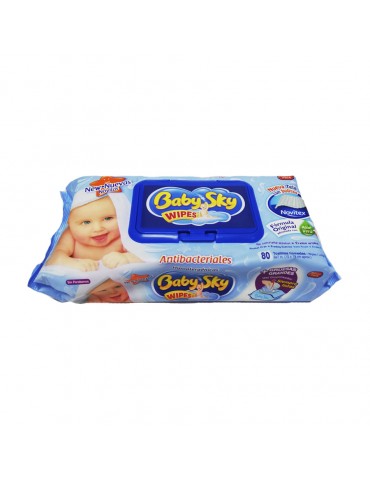 TOALLAS HUMEDAS BABY SKY AZUL C/80PZ       X/12
