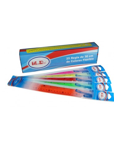 REGLA MAR-ROS COLORES FLEXIBLE 30CM MR530    X/200