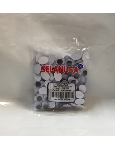 OJOS MOVIBLES SELANUSA OVALADOS 11X15MM C/100PZ X/10