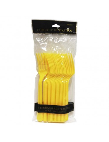 TENEDORES AMSCAN AMARILLO BLC/20PZS 7112