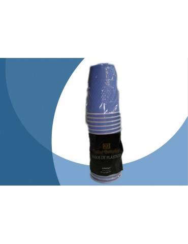VASO PLASTICO AMSCAN AZUL PASTEL 12OZ C/20PZ 7105