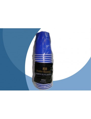 VASO PLASTICO AMSCAN AZUL ROYAL 12OZ C/20PZ 7105