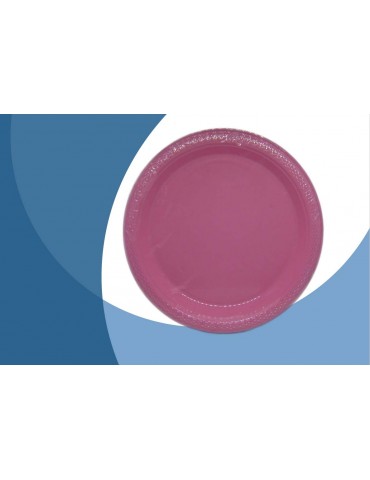PLATO PLASTICO AMSCAN ROSA 7" C/20PZ 7103
