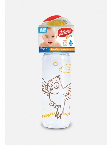 BIBERON JALOMA DECORADO TAPA AMARILLA 8OZ     X/25