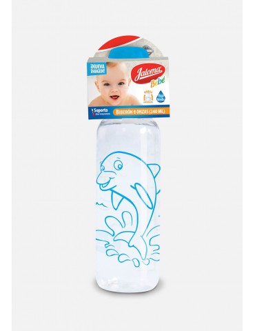 BIBERON JALOMA DECORADO TAPA AZUL 8OZ            X/25