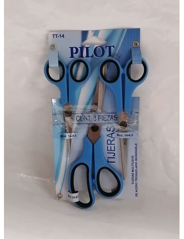 TIJERA PILOT MULTIUSOS BLC/3PZ TT-14