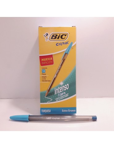BOL. BIC CRISTAL INTENSO 1.6 TURQUESA C/12PZ    X/18