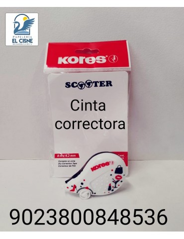 CINTA CORRECTORA KORES SCOOTER COLOR 8M X 42MM C/1PZ   X/96