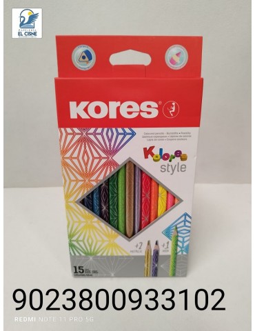 COLORES KORES TRIANGULAR STYLE PASTEL C/15LARGOS       X/96